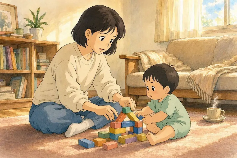 아이와 눈을 맞추며 블록을 쌓거나 그림책을 읽어주는 단 10분~20분의 시간을 늘려주세요.